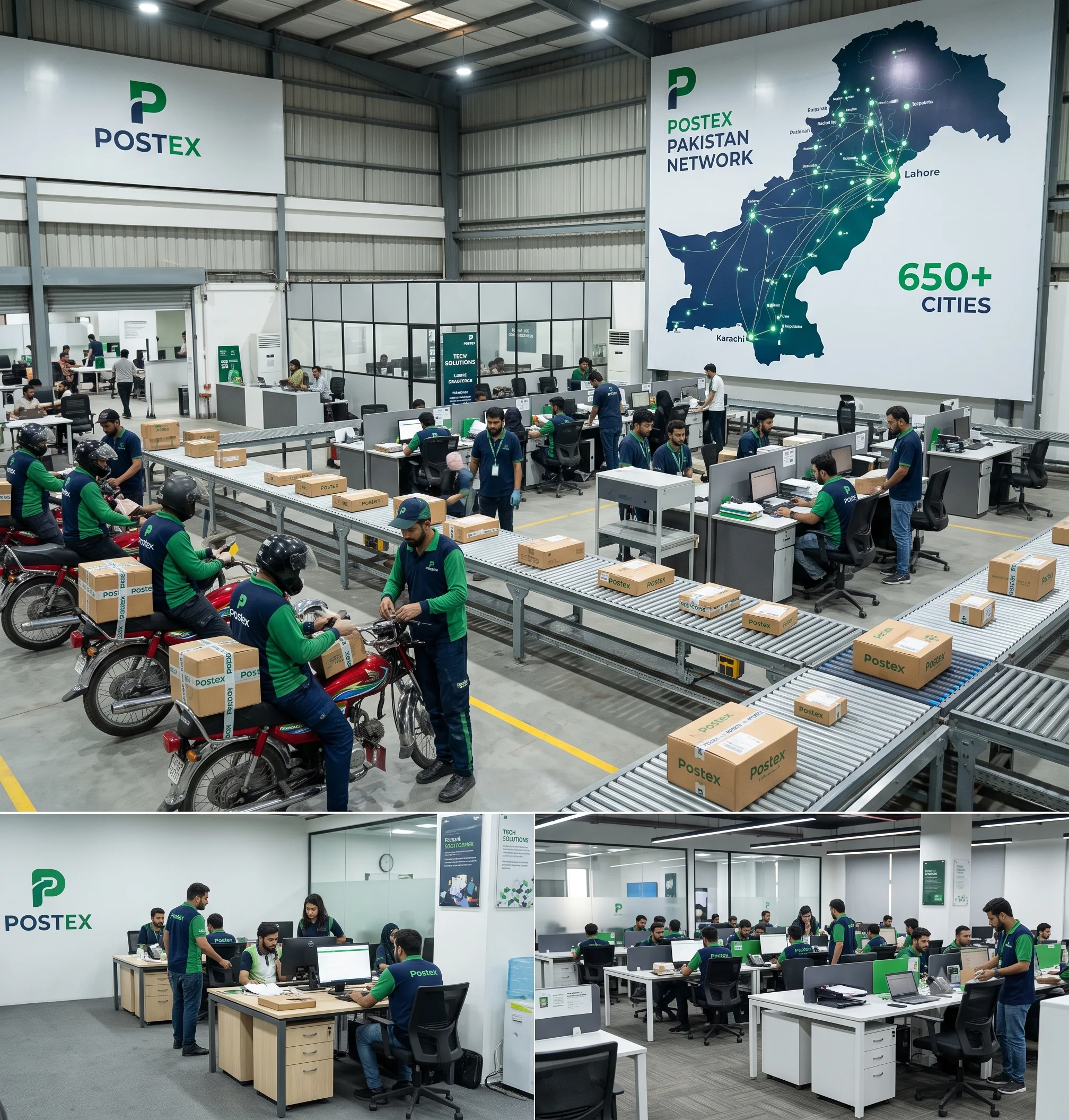 Postex Pakistan delivery operations — Call Courier parcel being handled by Postex courier network